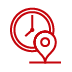Clock and location pin icon